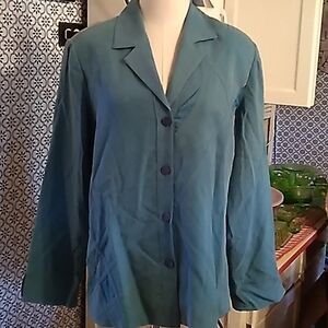 Nancy Bolen City Girl silk jacket shirt large
